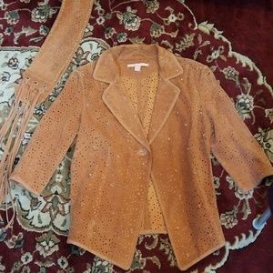 In Suede jacket with belt